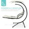 Best Choice Products Hanging Curved Chaise Lounge Chair Swing for Backyard, Patio w/ Pillow, Shade, Stand